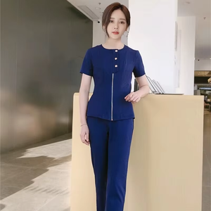 Conjunto de Uniformes Médicos con Cuello en V para Mujer 2026 |   94% Poliéster 6% Elastano |   Uniformes de Enfermera con Múltiples Bolsillos, Ropa de Trabajo para Hospital - Product Image 3