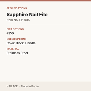 Lima de Uñas Coreana de Zafiro, Grano 150, Logotipo Personalizado OEM para Venta al por Mayor en Salones de Belleza - Product Image 4