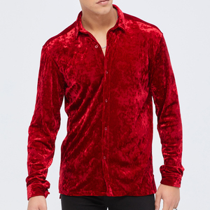 เสื้อเชิ้ตกำมะหยี่ลำลองผู้ชายสั่งทำขายส่ง เสื้อเชิ้ตลำลองแขนยาวทรงปกติสำหรับผู้ชายขายดี - Product Image 1