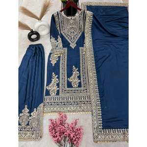 Beau haut-bas et ensemble Dupatta pour femmes avec broderie lourde Dori-Sequence Work Coding - Product Image 2