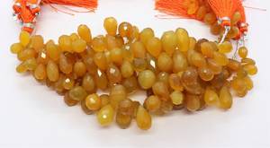 ลูกปัดแคลซีสีเหลืองธรรมชาติทรงหยดน้ำเจียระไน ขนาด 5x9-9x13 มม. ลูกปัดพลอยแคลซีทรงหยดน้ำ ขนาด 5.5 นิ้ว ร้อยเป็นเส้น - Product Image 5