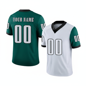 เสื้อฟุตบอลอเมริกันแบบสั่งทำพิเศษ พิมพ์ลายแบบซับลิเมชั่น ชุดทีมคุณภาพสูง ผ้าตาข่ายระบายอากาศได้ดี แบบ unisex ครึ่งตัวด้านหน้า - Product Image 4