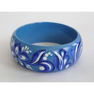 Traditional Handmade India Women's <b>Jewelry</b> Collection <b>Crystal</b> Fashion Accessories Wooden Bangles Painted in Ethnic Style - Product Image 4