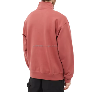 Sudaderas con capucha y sudaderas de hombre de talla grande con cuello levantado y media cremallera personalizadas - Product Image 4