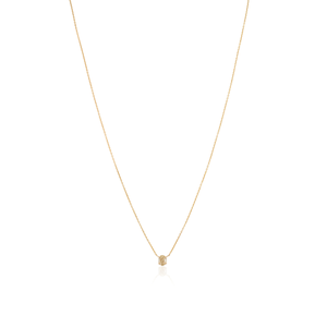 Dainty Minimalist Style Prong Set Natural Diamond K18 Yellow Gold Stacking Solitaire Pendant Necklace Wholesale Price Jewelry - Product Image 5