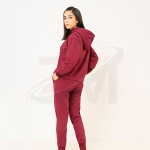 Women Solid Color Hooded <b>Tracksuit</b> Set Full Sleeve Casual Sweatshirt And Pants 100% Cotton Breathable Autumn Wear - Product Image 2