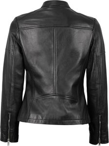 Unisex Black PU Leather Moto <b>Jacket</b> V-neck <b>Half</b> <b>Zip</b> Slim Fit Regular Length Solid Pattern Winter Style Hooded Thick Bamboo Fiber - Product Image 4