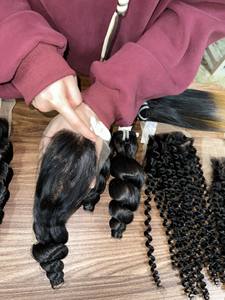 Paquetes y cierre de trama de Color Borgoña recto de hueso de cabello humano vietnamita de alta calidad - Product Image 3