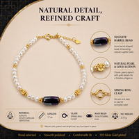 Bracelets spirituels en gros pour femmes, luxe, perles de sugilite naturelle de 6 mm, bracelet en perles d'eau douce pour un cadeau élégant
