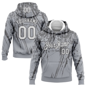 Sudadera con Capucha Deportiva OMMIZ INDUSTRY, Diseño 3D Grunge, Color Gris Acero, Personalizada y Cosida, Venta al Por Mayor - Product Image 1