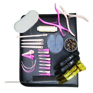 Kit d'outils de pose d'extensions capillaires en acier inoxydable 100 % de haute qualité avec pinces crocodile et pinces micro-anneaux pour la vente en gros - Product Image 1