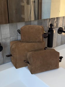 Bolsa de Aseo de Cuero Genuino para Hombre, de Alta Calidad, Estilo Vintage, para Viaje, Neceser de Cuero, LNTB-0026 - Product Image 1