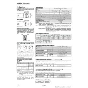 SMC Pneumatics Solenoid <b>Valve</b> <b>Control</b> <b>Valve</b> VG342R-5G-10 - Product Image 3