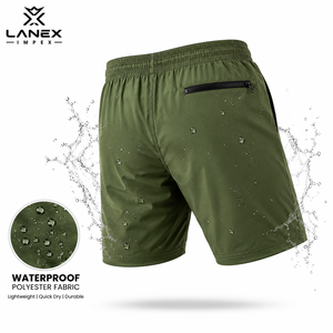 Shorts de Baño Personalizados para Hombre, Color Verde, Impermeables y de Secado Rápido |   Pantalones Cortos de Playa Ligeros de Poliéster con Cintura Elástica y Cordón Ajustable - Product Image 3