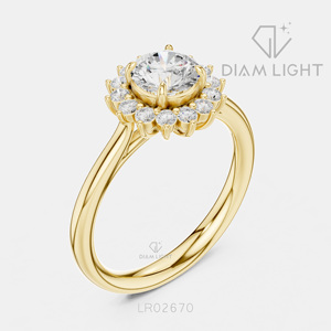 Bague de fiançailles et d'anniversaire en or blanc 14 carats avec diamant de laboratoire rond de 0,694 carats, bijoux fins, certifiée IGI, bague de mariage - Product Image 6