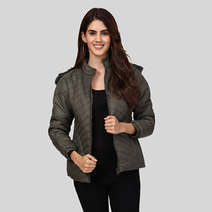 Chaqueta Bomber con Capucha Estampada para Chicas, Diseño Moderno, Forro de Lana, Chaqueta de Invierno, por Exportador - Product Image 2