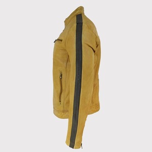 Men's <b>Retro</b> Racing <b>Leather</b> Biker <b>Jacket</b>-Eco-Friendly Windproof Streetwear - Product Image 3