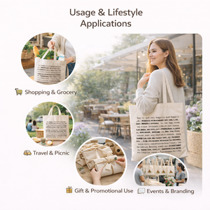 Bolsa de Compras de Algodón Ecológica, Reutilizable, Biodegradable, Personalizable en Colores, con Diseño Impreso en Serigrafía, para Uso Diario - Product Image 3