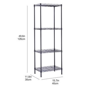 4-Tier Metal <b>Wire</b> Shelving Unit Practical Utility Storage <b>Rack</b> - Product Image 2
