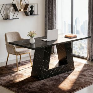 Mesa de Comedor de Madera de Alta Gama, Elegante Escritorio para Computadora y Escritorio de Oficina Administrativa - Product Image 4