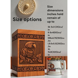 Wooden Urn with Decorative Lid for Ashes Classic Wooden Cremation Urn with Natural Finish by AYAANS - Product Image 2