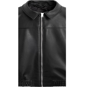 100% Leather Hot Premium Quality Winter <b>Jacket</b> for Men Front Logo Zipper Closure Waterproof Windproof Wool <b>Lined</b> Reversible OEM - Product Image 6