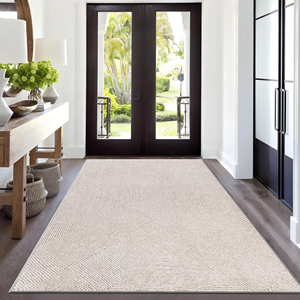 Tappeto Geometrico Shaggy Marrone Lavabile in Lavatrice per Soggiorno e Ingresso, Antiscivolo - Product Image 4