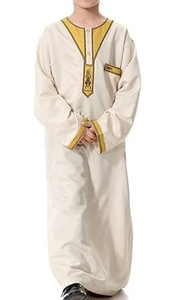 Embroidery Print Fashion Stylish Kids <b>Thobes</b> Plus Size Chest Pocket Jubbah Kids Boys <b>Thobes</b> Breathable OEM Wholesale - Product Image 4