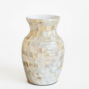 Handcrafted Mother of Pearl <b>Vase</b> Premium Shell Inlay <b>Mosaic</b> Flower Pot Luxury Tabletop Centerpiece for Modern Home Hotel Decor - Product Image 5