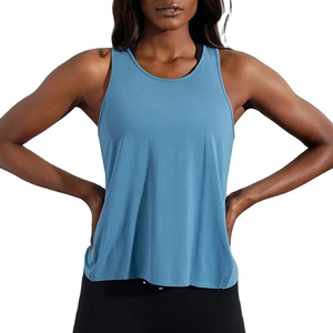 Camiseta sin Mangas Blanca para Mujer, Cuello Redondo, Tejida, Transpirable, Corte Casual, Largo Regular, Color Sólido, Ropa Deportiva - Product Image 6