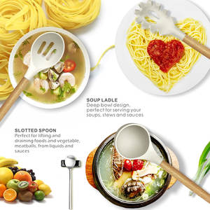 Ensemble d'ustensiles de cuisine en silicone, résistants au lave-vaisselle et au four, faciles à nettoyer, pour ustensiles de cuisine antiadhésifs, ensemble de spatules - Product Image 2