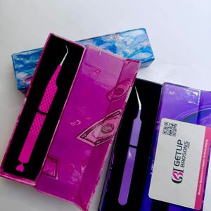 Pince à épiler GETUP BROSONS IMPEX 45 degrés/isolation, rose violet, en acier inoxydable thermolaqué, pointe de précision lisse 10 mm - Product Image 4