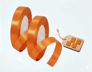 Ruban en satin orange de qualité supérieure de 12 mm pour l'artisanat et les cadeaux - Product Image 1