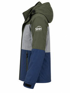 Chaqueta Impermeable con Capucha para Hombre, Diseño Color Block, Cortavientos, Transpirable, con Cuello de Forro Polar, Puños Ajustables, Logotipo Personalizado - Product Image 3