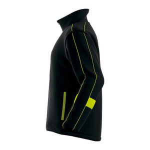 Chaqueta de Seguridad de Alta Visibilidad Negra con Franjas Reflectantes Amarillas, Diseño con Cierre Completo, Ropa de Trabajo, Softshell - Product Image 2