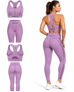 Service OEM, Ensemble de Yoga pour Femmes Grande Taille de Haute Qualité, Marque Privée, Logo Personnalisé, Respirant, Écologique, Ensemble de 2 Pièces pour la Gym et le Fitness - Product Image 6