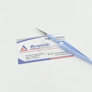 Pince à épiler bleu bébé d'isolation de type X de haute qualité pince à épiler d'extension de cils en acier inoxydable avec pointe pointue pour la vente en gros - Product Image 3