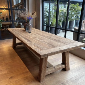 Table à manger en bois de manguier, meubles en bois massif faits à la main, design moderne et élégant, utilisation commerciale pour restaurants et hôtels, usine OEM/ODM - Product Image 2
