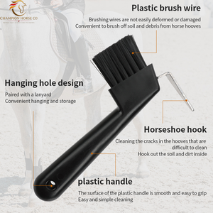 Cepillo multifuncional para limpieza de pezuñas de caballo, raspador de pezuñas, cepillo con gancho para caballo, suministros de establo personalizables - Product Image 4