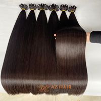 Extensiones de cabello humano vietnamita negro Natural Super doble grosor de la cola dibujada Cabello de trama recta de hueso sin procesar crudo