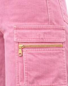 Vaqueros Cargo de Mezclilla Rosa Personalizados de Cintura Alta y Pierna Ancha con Bolsillos con Cremallera, Estilo Urbano, Pantalones Casuales Holgados para Mujer, OEM Personalizado - Product Image 6
