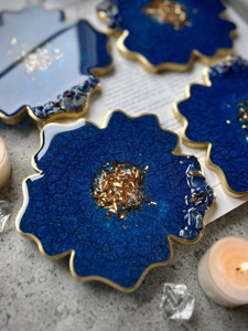 Resin Eco-Friendly Handmade Drink <b>Coaster</b> Set Shape Waterproof Luxury Modern <b>Table</b> <b>Coasters</b> for Home Cafe Restaurant Bar Use - Product Image 3