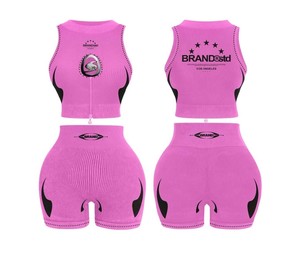 Conjunto de Top Deportivo sin Mangas y Pantalones Cortos para Mujer, Ropa Deportiva de Verano, Venta al por Mayor, Ropa Activa de 2 Piezas - Product Image 6