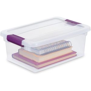 Boîte de rangement empilable ClearView de 15 Qt avec couvercle à fermeture, organisateur en plastique transparent pour chaussures et placard - Product Image 6