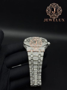 Reloj de Pulsera de Lujo con Diamantes Moissanite Estilo Hip Hop, con Empaque Personalizado para Mayoristas y Exportadores de Joyería, Disponible para la Venta - Product Image 1