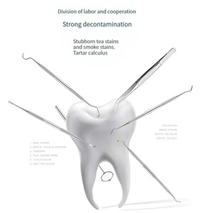 Kit de 3 outils dentaires ergonomiques manuels en acier inoxydable pour le nettoyage du tartre, l'endoscope, l'élimination des taches dentaires et les cure-dents interdentaires - Product Image 1