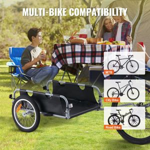 Carrello per Bicicletta Resistente con Capacità di Carico di 45 Kg, Rimorchio per Bici a Sgancio Rapido, Universale, Pieghevole e Compatto - Product Image 6