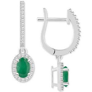 Pendientes de Plata de Ley 925 con Zafiro y Diamante, Disponibles con Esmeralda y Rubí, Joyería Fina - Product Image 3