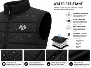 Chaleco de Invierno Premium para Hombre, Ligero, Acolchado, sin Mangas, con Aislamiento Térmico y Tejido Resistente al Agua para Senderismo - Product Image 6