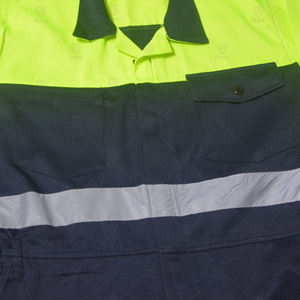 Two Tone Safety Work Coverall Hi Vis Reflective <b>Tape</b> Custom Logo Cotton Polyester Industrial Worker Wear Protective Uniform - Product Image 4